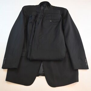Mantoni‎ 48L 40x32 Black Super 140s Wool Mens Jacket Pants Suit